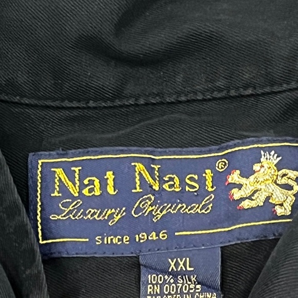 Nat Nast Bowling Shirt Men Xxl Black Silk Tony Soprano Original Luxury - Picture 5 of 8